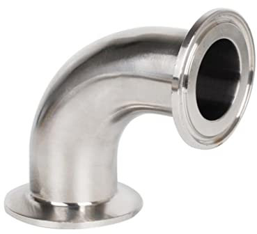 OURECO Ellenbogen Rohr Fitting Connector 90 Grad, 3/4 1 2 3 4 19Mm-102Mm Rohr Od Sanitär Tri Clamp Feerule Ss 304/76Mm * Ferrule 91