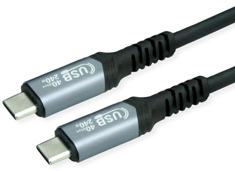 VALUE USB4 Gen3x2 Kabel, C–C, ST/ST, 40Gbit/s, 240W, schwarz, 1 m