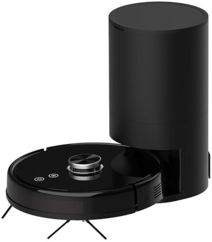 Robot Vacuum with Mop, 3000Pa Strong Suction Automatic Self-Charging Robotic Vacuums, Quiet Super-Thin,for Pet Hair Hard Floor Cleaner Carpet Station Smart App Control Robot Vacuum (Black)