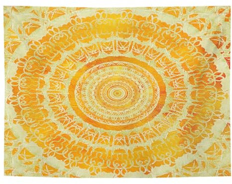 Wandteppich Retro Gelb Mandala Wandtuch Home Deko Wandbehang für Schlafzimmer Wohnzimmer Wohnheim Wandteppich Aesthetic Tapestry Wandkunst Wand Teppiche (200x150cm)