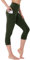 FOTOCITI Leggings Damen mit Tasche Capri Leggins High Waist Caprihose Sommer Blickdicht Sportleggins Sporthose Hose Gym Outdoor Yoga(Armeegrün,S-M)