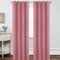 Joydeco Rideau Occultant 2 Pièces, Rideau Thermique Isolant Anti Chaleur Tenture Opaque à Oeillets Isolation Lumiere Anti UV Decoration Chambre Maison Salon Intérieurs(Rose,2xL140xH260)
