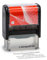 Selbstfärbender Stempel stempelfritz Gr.2 direkt hier Erstellen – personalisierter Firmenstempel, Adressstempel, Namensstempel oder Familienstempel – Gehäuse Schwarz-Rot, 47x18mm, max. 5 Zeilen