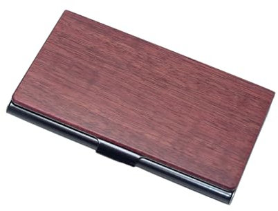 YUSSEQDD Stilvolles Visitenkartenetui aus Holz, robust und langlebig, kompakt und tragbar, Visitenkartenetui aus Holz, stilvoll und aus Holz