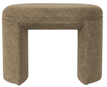 HomePop Quinn Moderne Ottomane Home Decor | Ottomane für Wohnzimmer & Schlafzimmer - Mokka-Samt
