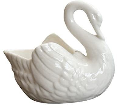 BESPORTBLE 3 STK Kleiner Schwan Blumentopf Deko Vase Links Statue Keramik Sukkulenten Weiß