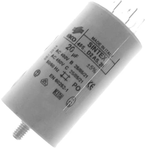SOS Accessoire Condensateur 20 mF 450V pour Lave-linge 481981729153 AIRPORT, ARISTON HOTPOINT, BRANDT, CANDY, CURLING, CURTISS, DE DIETRICH, FAGOR, FA