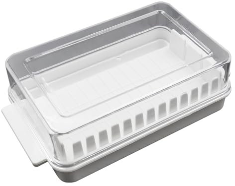ZONADAH Butter Keeper Butter Divider Storage Box Cheese Storage Butter Dish with Lid Plastic Serving Tray Butter Holder Keeper Container For Freezer Countertop