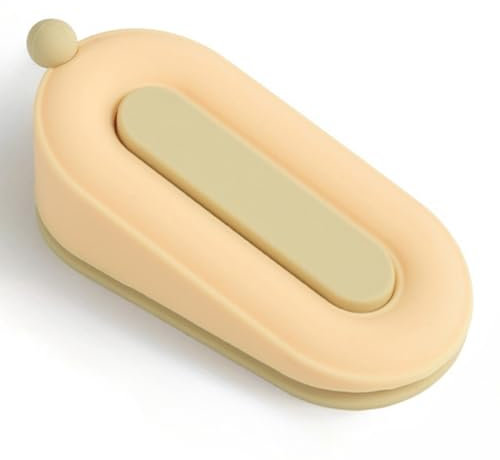 JOKHOO Removable Door Stopper, Doughnut Shape Silicone Door Stopper, Door Wedge for Carpet, Anti-Collision and Wind Resistance Door Mat, Door Stopper Pad, and Hanging Door Pad (Yellow)
