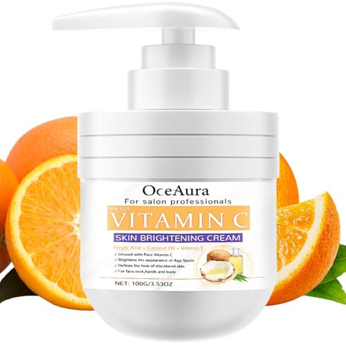 Vitamin C Body Moisturiser, Advanced Brightening Body Cream, Body Lotion With Coconut Oil+Vitamin E, Vitamin C Body Lotion For Dry Skin, Body Lotion Women&Men On Face, Hands, Body, Body Care 100g