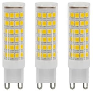 Hope lamps G9 LED-Leuchtmittel, flackerfrei, 9 W, 12 W, breite Spannung, 85 – 265 V, Kristall, drei Farben, dimmbar, 1000 lm (3 Stück), 9 W, Warmweiß