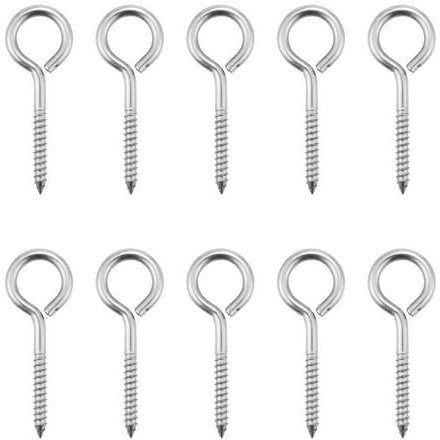 Eye hooks, eye hooks screw eye hooks heavy duty eye screws for wood masonry eye hooks screw for concrete used for electroplating furniture self-tapping screws rust-proof fixed objects. (6.5cm/2.55)