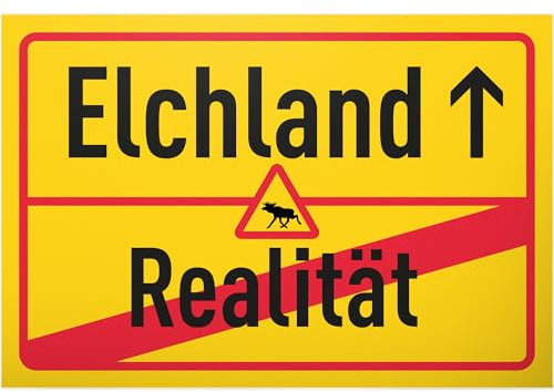 DankeDir! Elchland - 30 x 20 cm Schild - Fotobox Partydeko Requisiten Feier Accessoires Norwegen Elche Skandinavien Geschenk - Geschenk Camper Elchfan Deko Idee Karte Überraschung Party