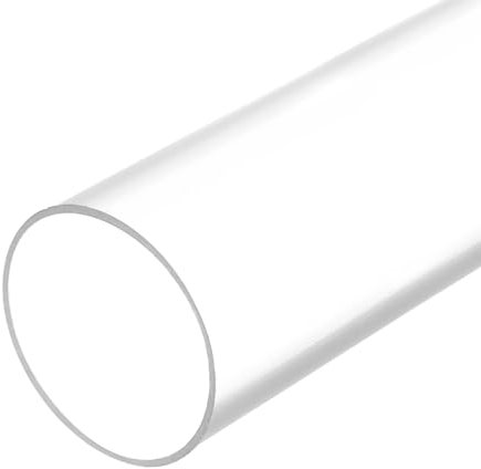 QUARKZMAN PVC Rohr, Durchmesser 66mm Länge 0.35m Rund Kunststoffrohr für Garten, Aquarium, Wasserleitung, Kabelkanal, lüftungsrohr (Transparent)