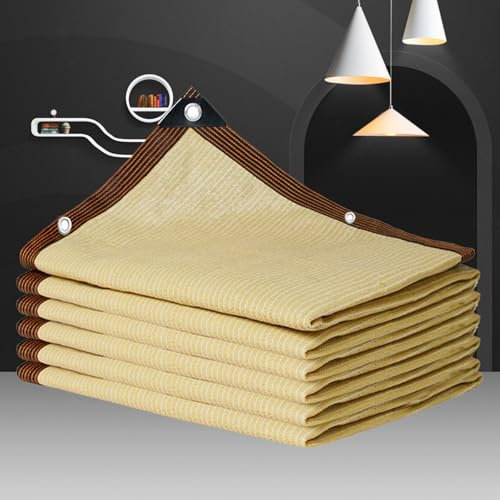 Filet Ombrage Couleur Sable Voile d'ombrage Serre Voile D Ombrage Toile Pergola 3x3 Toile d’ ombrage Rideau pour Pergola Tente D'ombrage Tissu,beige-6x6m