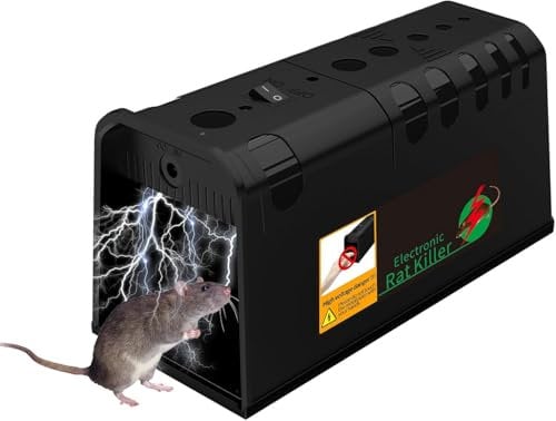 T-Raputa Elektrische Rattenfalle,Rattenfalle Elektrisch,Elektrische Rattenfalle Professionelle,Geeignet für Mäuse, Hamster, Wühlmäuse und andere ähnliche Nagetiergrößen