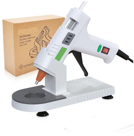 HZ Mart Hot Glue Gun, MONVICT 40W Fast Heating Glue Gun Kit With A Glue Gun Stand And 30 Glue Sticks, Design For DIY, Crafts for DIY Craft Projects and Home Quick Repairs(White)