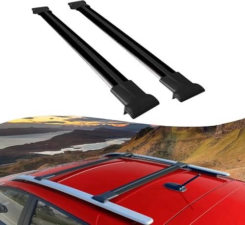 Roof Racks Cross Bars For Vw T6 Transporter 2015-2023, Raised Roof Rails | Axenture Aluminium Roof Bars, Set of 2, 75 kg Dynamic Load, T-Slot for Roof Boxes, Bikes, Ski, Kayaks & Luggage Black