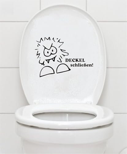 Toilettendeckel-Aufkleber, 13 x 20 cm, mit Aufforderung den Deckel herunterzulassen