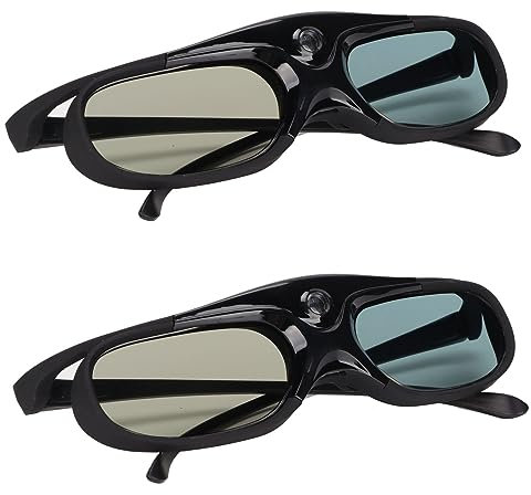 Itonash 144-Hz-3D-Brille, DLP-Link, Leichte und Tragbare Active-Shutter-3D-Brille mit 38% Lichtdurchlässigkeit, Geeignet für Optoma,