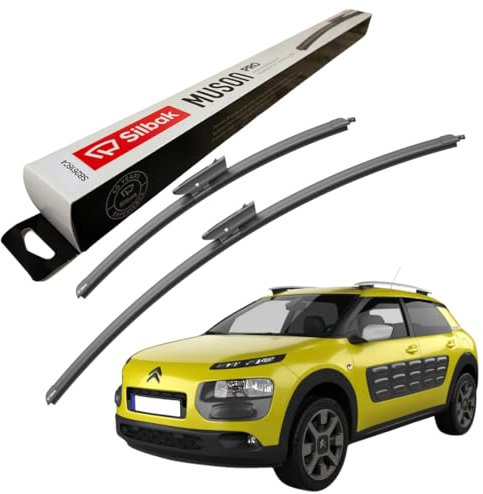 Silbak Windscreen Wipers, fits for CITROEN C4 CACTUS (2014 ONWARDS) Front Wiper Blades, 600mm/480mm
