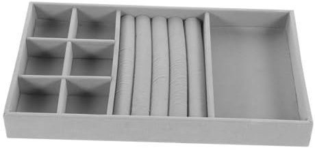 BESTYASH Schmuckablage Aus Hochdichtem Karton Mit Außen Und Flanell Innen Fächer Für Ringe Ohrringe Halsketten Und Kosmetikartikel Zum Aufbewahren Und Präsentieren Der Arbeitsplatte