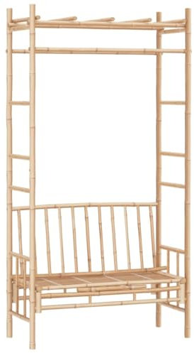 Helloshop26 Banc de Jardin Meuble de Patio d'extérieur terrasse avec pergola 116 cm Bambou 02_0011638