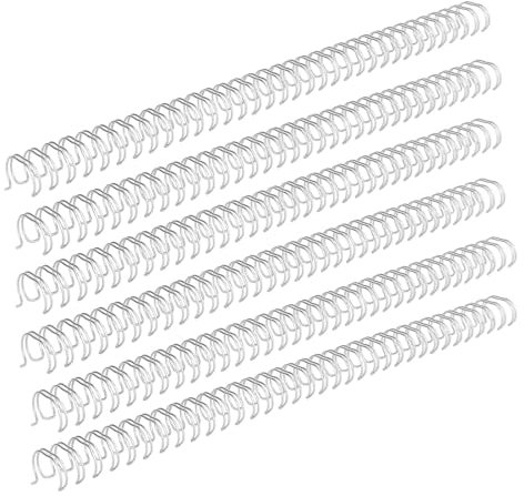 Premium Gold Double Loop Wire Binding Spine 1/2 Inch Diameter 3:1 Pitch for 100 Sheets Capacity with Iron and Nylon Coating 34 Loop Binding Wire (Gold) (Silver)