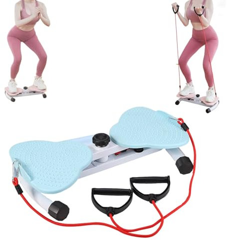 CTREVL Twist Waist Disc Board mit Widerstandsbänder und Massage Fußsohle, Taillentwister Taillen Twisting Fitnessgerät für Aerobic-Übungen und Muskelaufbautraining Abnehmen Sportgeräte(Rosa)
