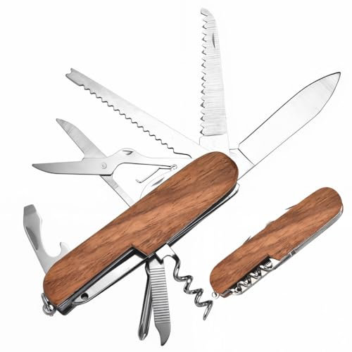 NHPY 1 Pezzi 11 In 1 Coltellino Svizzero, Coltellino Multifunzione, Coltello Svizzero,Coltellino Multiuso,Coltellino Svizzero-11 Funzioni, Forbici,Cavatappi(A)
