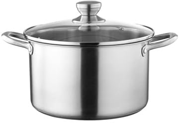 Juego de ollas de cocina con tapa de vidrio, práctico y fácil de usar, ollas de cocina, ollas de sopa para cocina