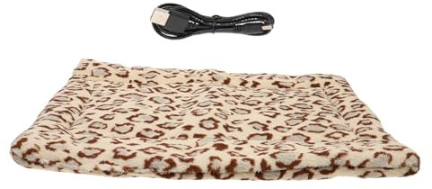 IMIKEYA 1 Stück USB Heizmatte für Haustiere Elektrische Heizdecke für Hunde und Katzen Waschbar mit DREI Temperatureinstellungen Leopardmuster für Drinnen und Draußen