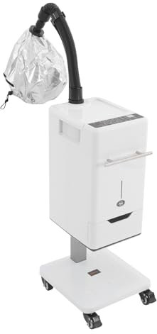 Vaporizador de pelo nano de 500 W, pantalla LCD, con pantalla LCD, con ruedas para permanentes a baja temperatura, teñido con vapor y cuidado del cabello