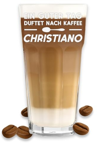 polar-effekt Kaffeeglas 480 ml hitzebeständig für Kaffee & Tee mit Gravur - Individuelles Geschenk mit Namen - Modernes Trinkglas für Getränke - Extra robust