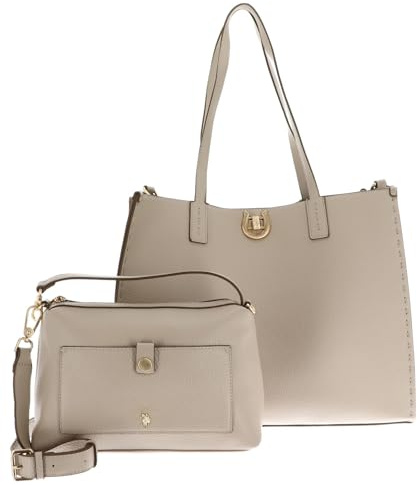 U.S. Polo Assn. Shopper Schultertasche Middleton Large Shopping Bag With Extra Bag Beige