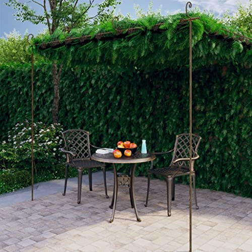 Mokuyary Pergola da Giardino Marrone Antico 4x3x2,5 m Ferro, Padiglione da Giardino per Terrazza, Esterno, Barbecue, Eventi, Feste