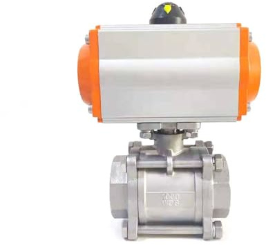 DN15 DN20 DN25 DN32 DN40 DN50 Dreiteiliger pneumatischer Kugelhahn mit hoher Plattform aus Edelstahl Q611F-16P, doppeltwirkender Zylinder(3/8)