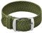 ULLCHRO Unisex Perlon Nylon Armband mit Edelstahl Silberne Schnalle 22mm Armee Grün