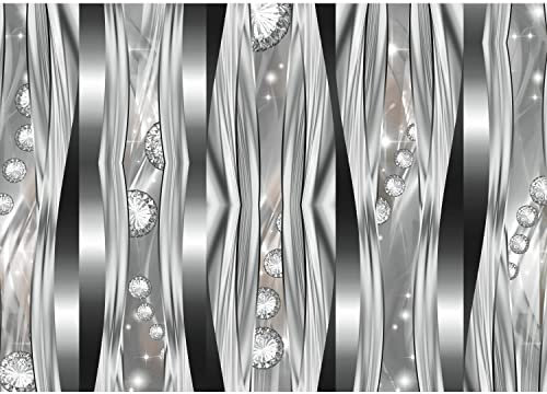 Runa Art Fototapete Abstrakt Diamant 352 x 250 cm Vlies Tapeten XXL Moderne Wandtapete Wohnzimmer Schlafzimmer Grau 9370011c