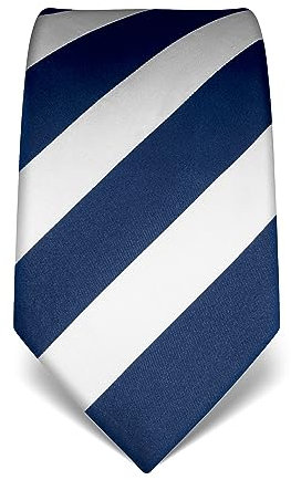 Vincenzo Boretti Herren Krawatte reine Seide gestreift edel Männer-Design zum Hemd mit Anzug für Business Hochzeit 8 cm schmal/breit dunkelblau