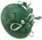 Caprilite Green and Cream Ivory Sinamay Big Disc Saucer Fascinator Hat for Women Weddings Headband