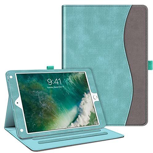 Fintie Schutzhülle für iPad 9.7 2018 2017 / iPad Air 2 / iPad Air 1 – [Eckenschutz] Schutzhülle mit Mehreren Winkeln mit Tasche, automatische Sleep/Wake-Funktion für iPad 6./5. Generation, Türkis