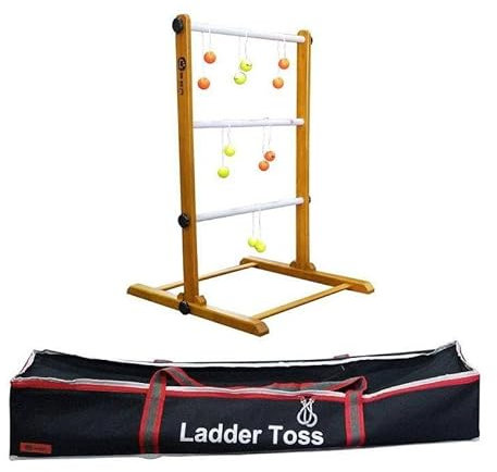 Uber Games Original 2024 Leitergolf Spiel - Top Qualität Leiterspiel Wurfspiel - Leitergolf mit offizielle Golf Bolas (Gelb und Orange) - in Luxus Trage Tasche - Komplett Outdoor und Indoorspiel