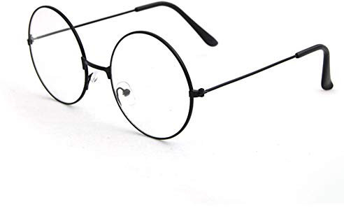 WFZ17 Vintage Unisex Brillenfassung Rund Kreis Metall Brillen Optische Brille Brillenfassung Schwarz
