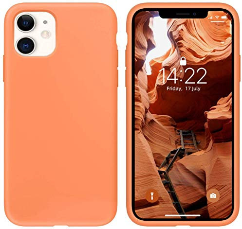 IceSword Compatible with iPhone 11 Case, Thin Liquid Silicone Case, Soft Matte Pure, Gel Rubber Full Body, Cool Protective Shockproof Cover 6.1 iP11 - Orange