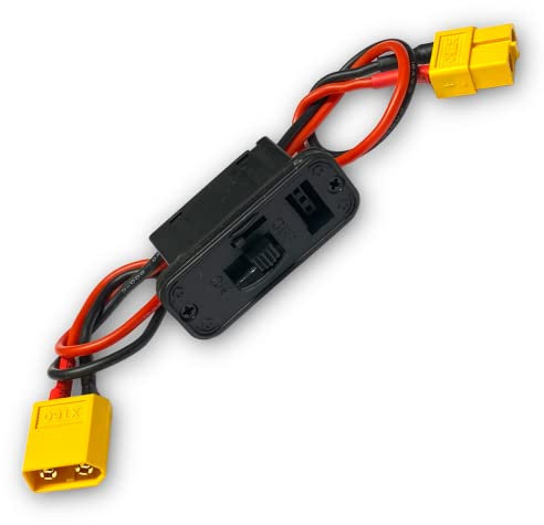 VUNIVERSUM XT60 auf XT60 Premium EIN Aus On Off Power Schalter Schalterkabel mit Ladebuchse für Lipo Akku LED Empfänger 16AWG Kabel Modellbau
