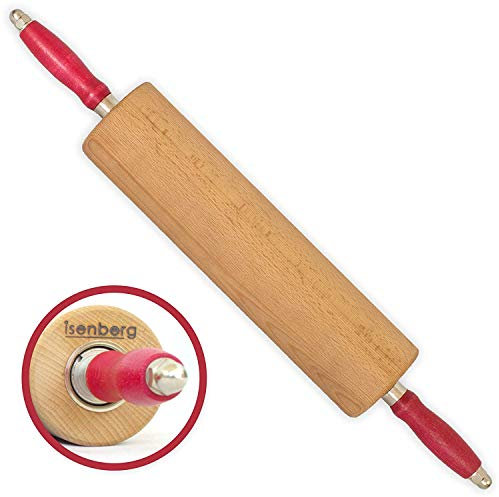 Teigroller Rollholz Wellholz mit Edelstahlkugellager Buche Walzenlängen 30 cm Isenberg