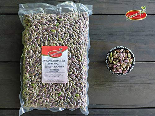 Pistacchi sgusciati SICILIANI crudi - Confezione 1kg - ITALIANI - Senza sale - Pistacchi di prima qualità - SORRENTINO