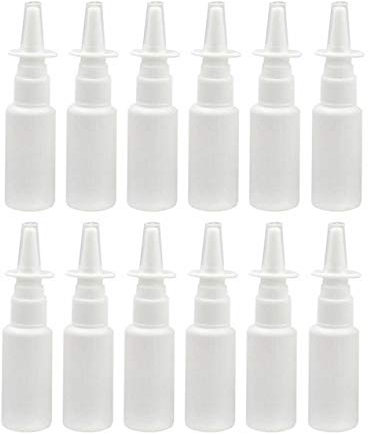 VASANA Lot de 12 flacons pulvérisateurs rechargeables en plastique pour pompe nasale pour huiles essentielles, eau saline, applications d'irrigation
