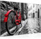 Runa Art Bild Fahrrad Modern Wandbilder Wohnzimmer Schlafzimmer 1 Teilig - Made In Germany - Retro Grau Rot Flur 004715a